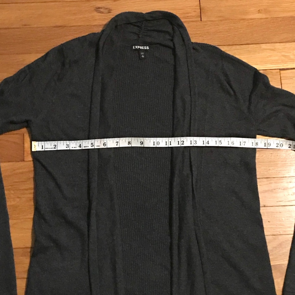 Express Open Front Cardigan, Charcoal Gray Size M - image 6